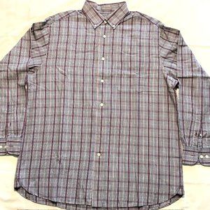 Daniel Cremieux Signature Collection Mens Shirt Large, Long Sleeves Purple Plaid